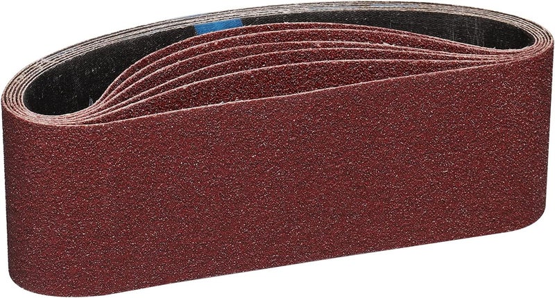POTUINOM 3 x 21 Inch Sanding Belts 40 Grits - 6 Pack 3 x 21'' Belt Sander Sanding Belts Best Aluminum Oxide Sanding Belt for Sanding Wood,Metal and Paint - Image 1